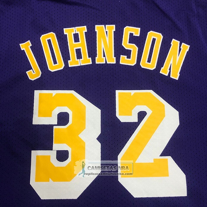 Camiseta Manga Corta Los Angeles Lakers Magic Johnson NO 32 Violeta